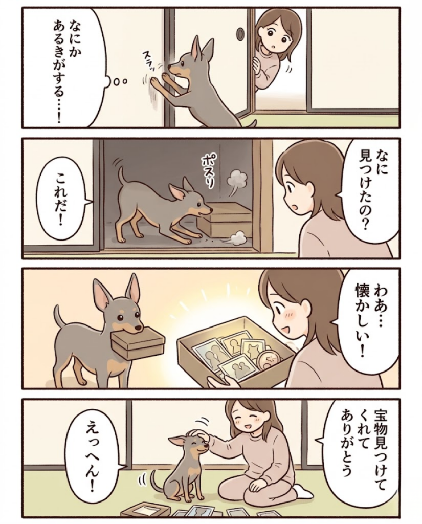 iPhoneを見つけるいぬ